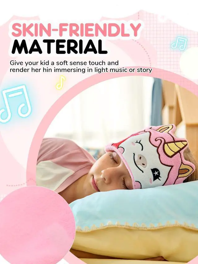 Alt view image 2 of 6 - Kids Headphones Headband Wireless,Toddler Bluetooth Headband Volume Limited with Thin Speakers & Wired Playback 3.5 MM Jack,Perfect for Girls Boys Toddler Children Baby Airplane Travel Study
