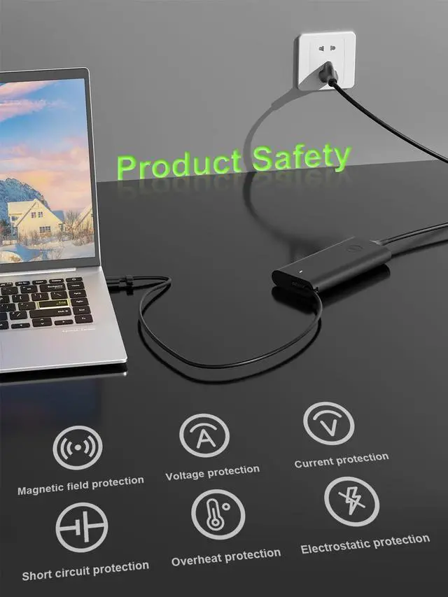Alt view image 7 of 7 - 165W GAN USB C Charger Compatible with Dell Precision 5690 5680 3581 3580 XPS 17 9720 9730 Latitude 7640 7340 5540 5440 Inspiron-14 16 Plus 7640 7430 Pro Rugged Laptop DA165PM210