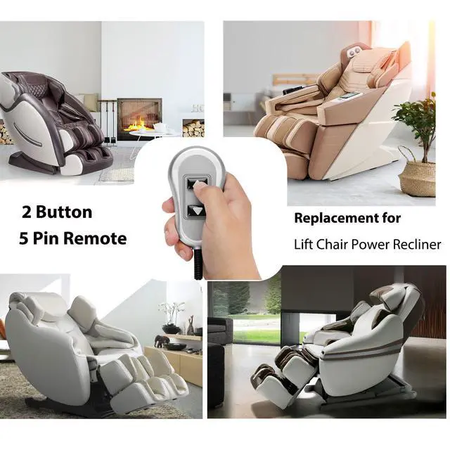 Alt view image 4 of 7 - 11560 & 11560UX 2 Button 5 Pin Lift Chair Remote for inseat tranquil ease | Replacement relaxor Raffel Systems 5 Pin Lighted Hand Control Replace tranquil ease HC-6601-FR2 HC-6022-PR2