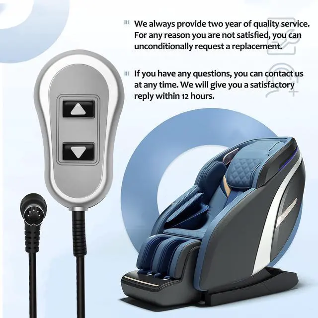 Alt view image 6 of 7 - 11560 & 11560UX 2 Button 5 Pin Lift Chair Remote for inseat tranquil ease | Replacement relaxor Raffel Systems 5 Pin Lighted Hand Control Replace tranquil ease HC-6601-FR2 HC-6022-PR2