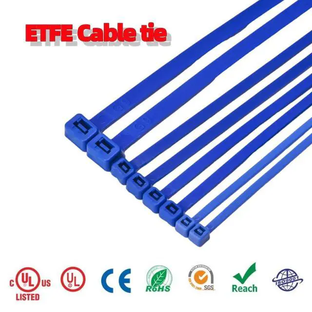 Alt view image 6 of 6 - Tefzel Cable Tie,6" ETFE Zip Ties,High Temp Zip Tis Blue,Chemical Resistan for Demanding Industrial Applications (Pack of 100)