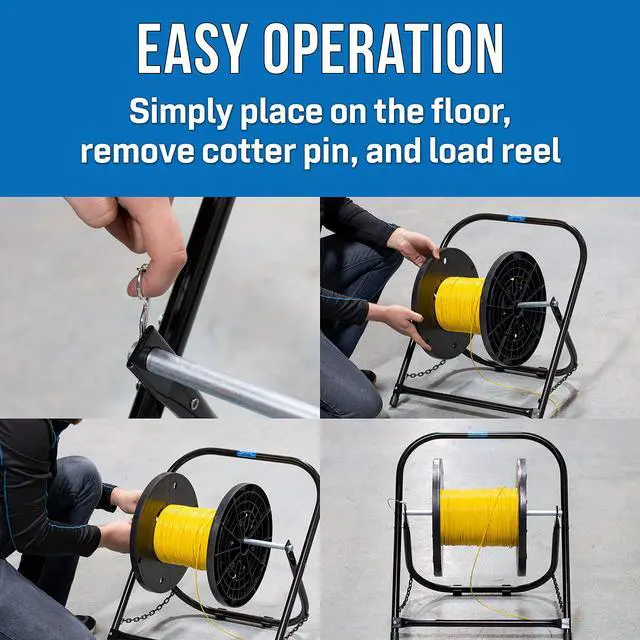 Alt view image 3 of 6 - CC-2721 High Durability Steel Cable Caddy, Holds Cable Reels Up To 20" Diameter and 100 lb Capacity
