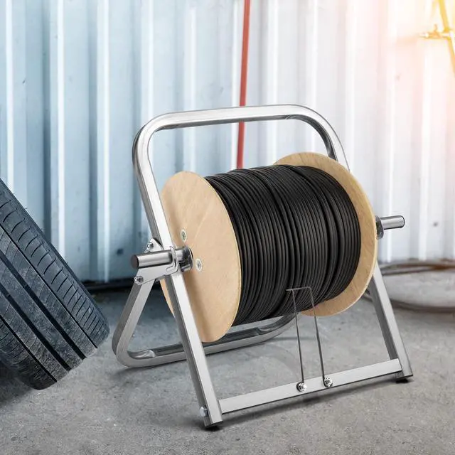 Alt view image 3 of 6 - Durable Single Axle Cable Caddy 13 x 16 Inch Wire Spool Rack Holder Commercial Industrial Steel Wire Rack Dispenser for Cable Reels Dispenser up to 100 lb Capacity