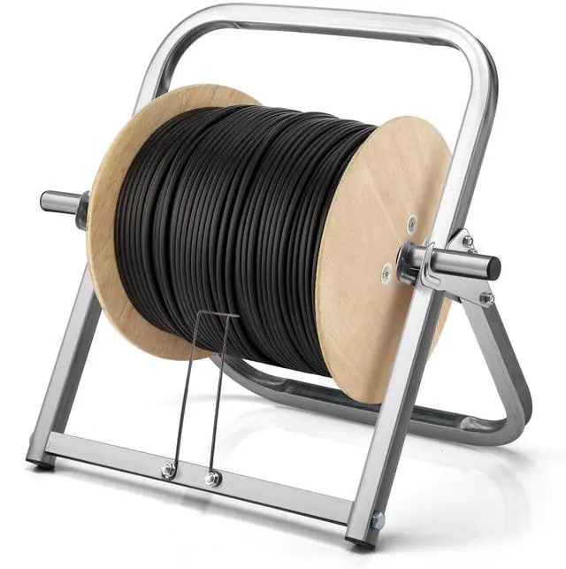Main image of Durable Single Axle Cable Caddy 13 x 16 Inch Wire Spool Rack Holder Commercial Industrial Steel Wire Rack Dispenser for Cable Reels Dispenser up to 100 lb Capacity