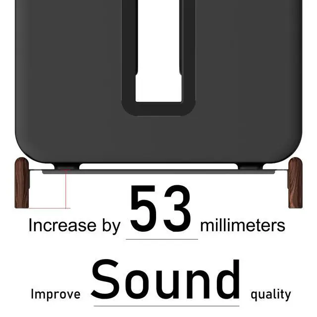 Alt view image 4 of 7 - Real Wood Stand for Sub 4,The Holder Accessories Protect Sonos Sub 4 for Sound Better,Secure Stable Wooden Mount with Metal Frame for Sonos Sub 4, Sub 3, Sub 2, (Walnut) (Black)