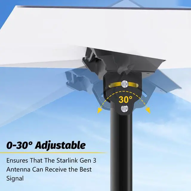 Alt view image 5 of 7 - Starlink Standard 4/4X Mount, Starlink Gen 3/4 Wall Mount, 360°Adjustable | StarLink Roof / Pole Mount with Adapter, Telescoping Heavy Duty Long Wall Mount, Mounting Kit