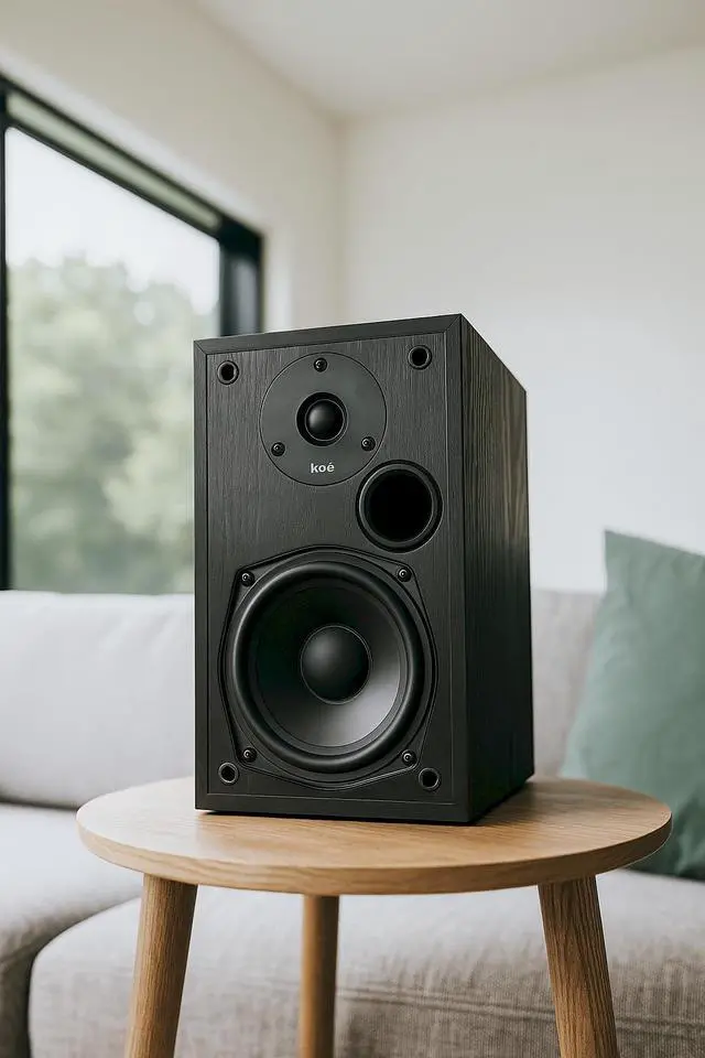 Alt view image 7 of 7 - Koe B102 100 Watt Home Theater, Passive Bookshelf Speakers (Pair) Hi-Res Audio, Excellent Response, HiFi, Satellites, Includes SPL/Freq Graph, Wall-Mountable, Black