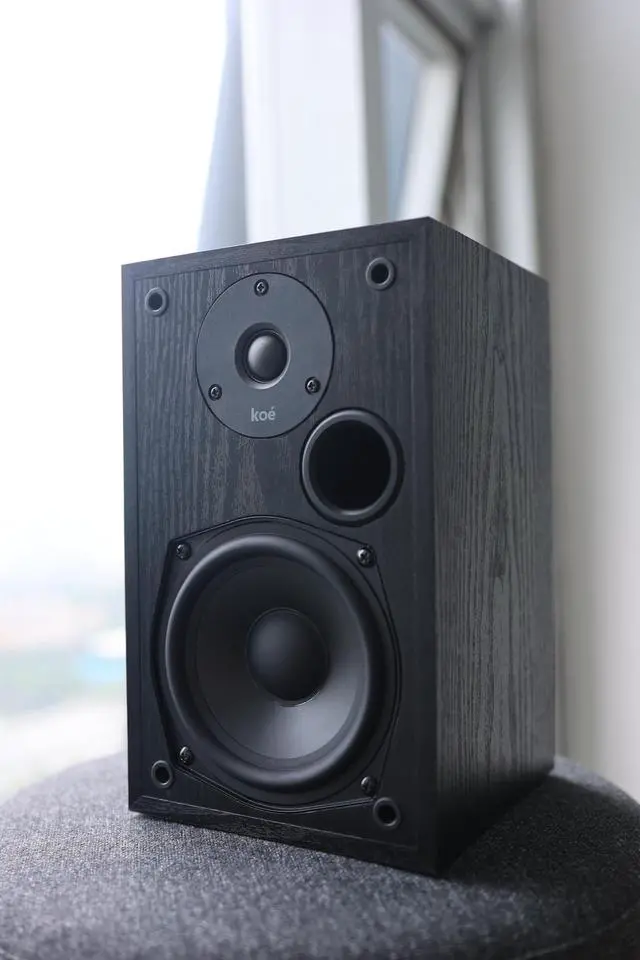 Alt view image 3 of 7 - Koe B102 100 Watt Home Theater, Passive Bookshelf Speakers (Pair) Hi-Res Audio, Excellent Response, HiFi, Satellites, Includes SPL/Freq Graph, Wall-Mountable, Black