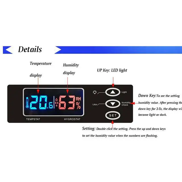 Alt view image 4 of 7 - Camera Dry Cabinet 30L Electronic Dry Cabinet for Camera Lens Storage with Lock 2 Layers Intelligent Temperature Humidity LED Screen Noiseless