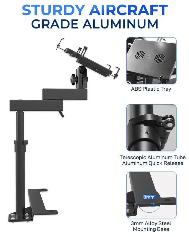 Alt view image 6 of 7 - Truck Laptop Mount Fit for 19-25 Chevy Silverado, Tahoe, GMC Sierra, No-Drilling Vehicle Laptop Mount Built-in Cooling Fan Adjustable Truck Computer Stand