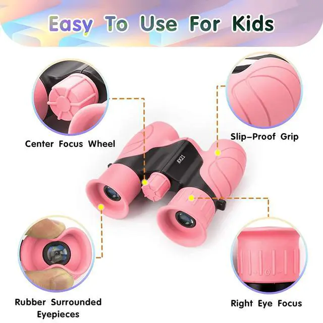 Alt view image 3 of 7 - Binoculars for Kids 8x21 High-Resolution for Bird Watching Camping