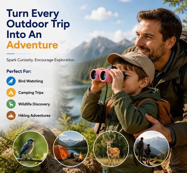 Alt view image 4 of 7 - Binoculars for Kids 8x21 High-Resolution for Bird Watching Camping