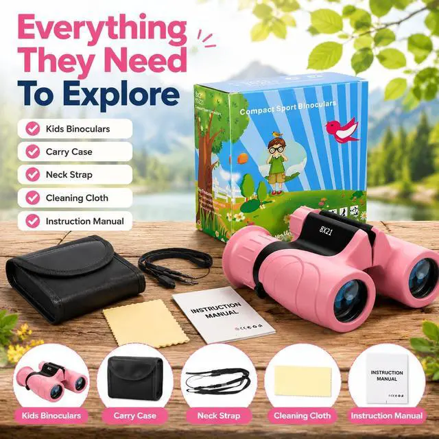 Alt view image 6 of 7 - Binoculars for Kids 8x21 High-Resolution for Bird Watching Camping