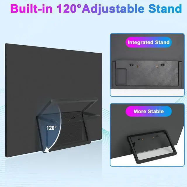 Alt view image 7 of 7 - Portable Monitor 16" 165Hz 1920x1200P 133% sRGB 16:10 FHD HDR Mini HDMI USBC Gaming Monitor Supports VRR with FreeSync, Speakers, VESA, External Second Screen for Laptop, PS,Mac, Xbox,Switch2