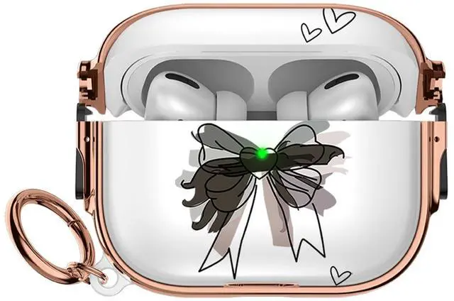 Main image of for Apple Airpods Pro 3 case(2025) with Safety Lock,Compatible Airpods Pro 3rd Generation case Cover,for Cute AirPods Pro Case for Women Girly with Keychain-Black Bow