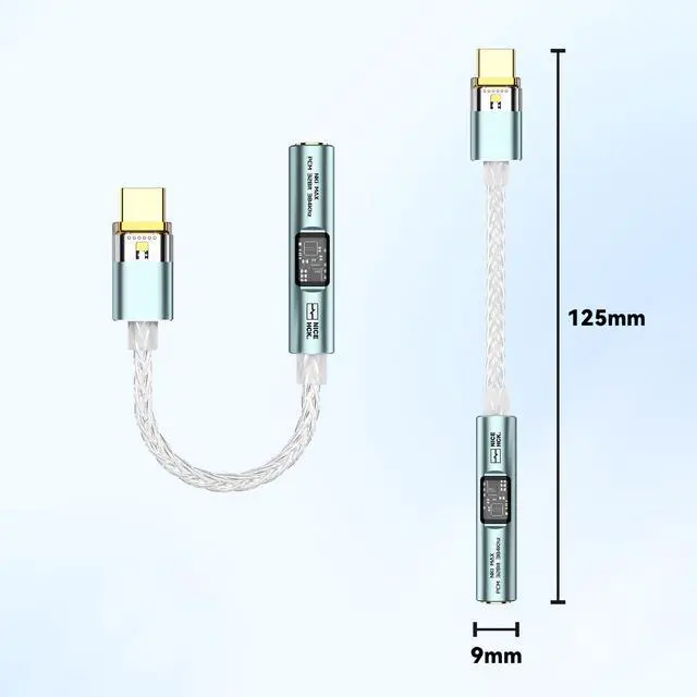 Alt view image 5 of 7 - NK1 MAX Silver CX31993 Dual Chip USB C to 3.5 HiFi DAC Amp Cable | DAC dongle with CX31993+MAX97220 dual chips, upgraded 8-strand silver-plated OCC cable,supports 32bit/384kHz lossless audio