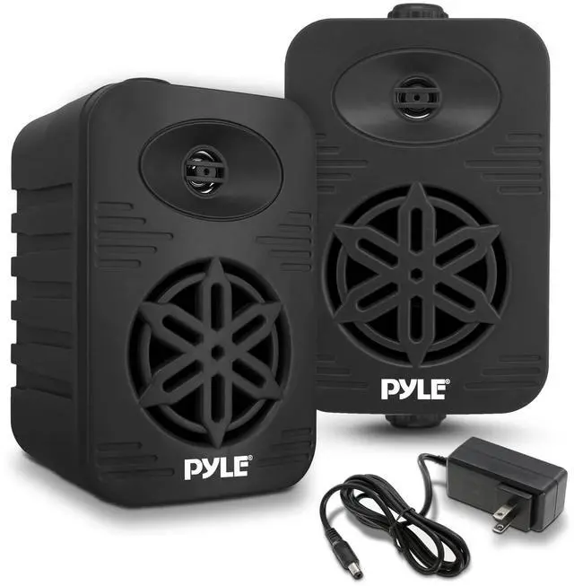 Main image of 500 Watt Bluetooth Indoor Outdoor Speakers Pair - Dual Waterproof 5.25 2-Way Full Range Speaker System w/ 1/2 High Compliance Polymer Tweeter | Home, Boat, Marine, Deck, Patio, Poolside (Black)