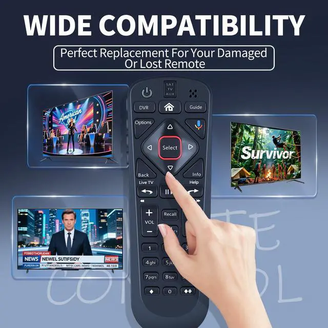 Alt view image 2 of 7 - Replacement Remote Control for Dish Upgraded Network 54.1 54.2 54.3 54 Series UHF, Support Voice Search