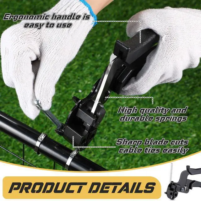 Alt view image 3 of 7 - 155 Pack Stainless Steel Cable Tie Gun Kit, 150 Pcs 6/8/11.8 Inch Metal Zip Ties (50 of Each), Adjustable Fastening and Cutting Tools for Fence, Chain Link Fence, Pipe, Industrial Use