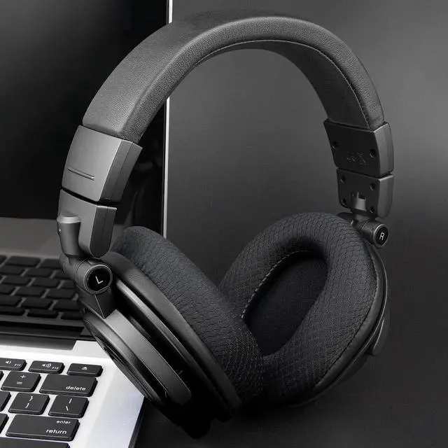 Alt view image 3 of 7 - Mesh Earpads for ATH M50X Headphones - Black | for Audio Technica M50X/M40X/M30X/M20X/MSR7/SX1 Monitor Headphones