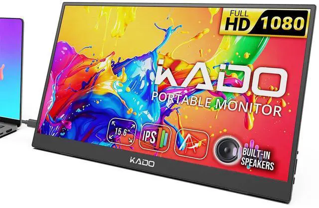 Main image of Portable Monitor for Laptop, 15.6-inch IPS 1920x1080 Second Display | Laptop Screen Extender Dual USB Type-C HDMI Kickstand Built-in Speakers for PC, Mac, Tablet, Xbox, PS4/PS5 and Switch