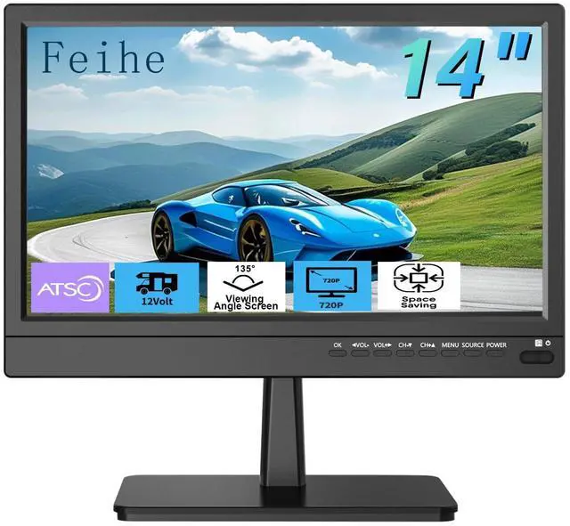 Main image of 14 inch Small Kitchen TVDigital ATSC Tuner, HDMI/USB/TF/Headphone Ports, Remote Control for Kitchen/Bedroom/RV