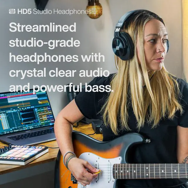 Alt view image 2 of 5 - HD5 Professional Monitoring Headphones Wired, Closed-Back, Over-Ear Studio Recording Headphones for Professional Mixing and Monitoring