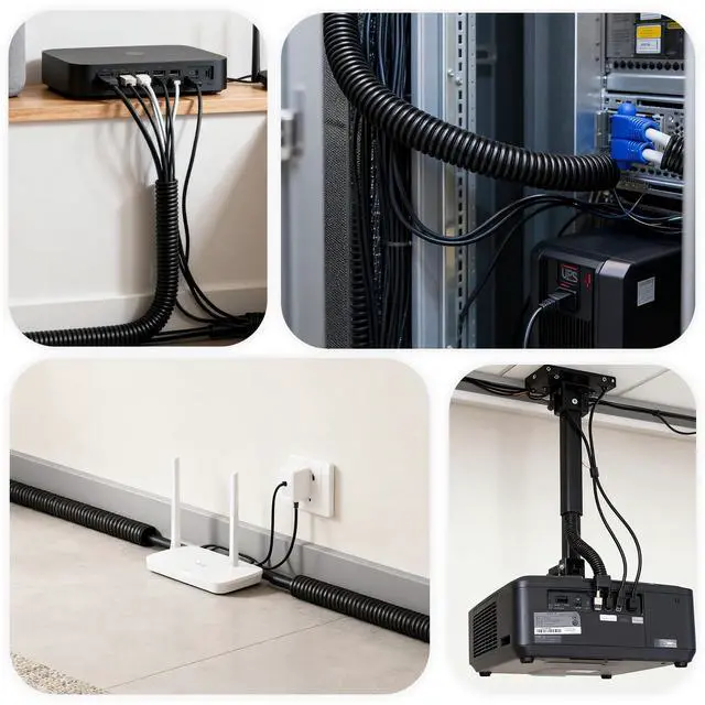 Alt view image 7 of 7 - 120ft 1/2 inch Split Wire Loom Tubing Kit with 2 Clamps - Flexible Abrasion Resistant Conduit for Automotive, Mechanical Cable Protection