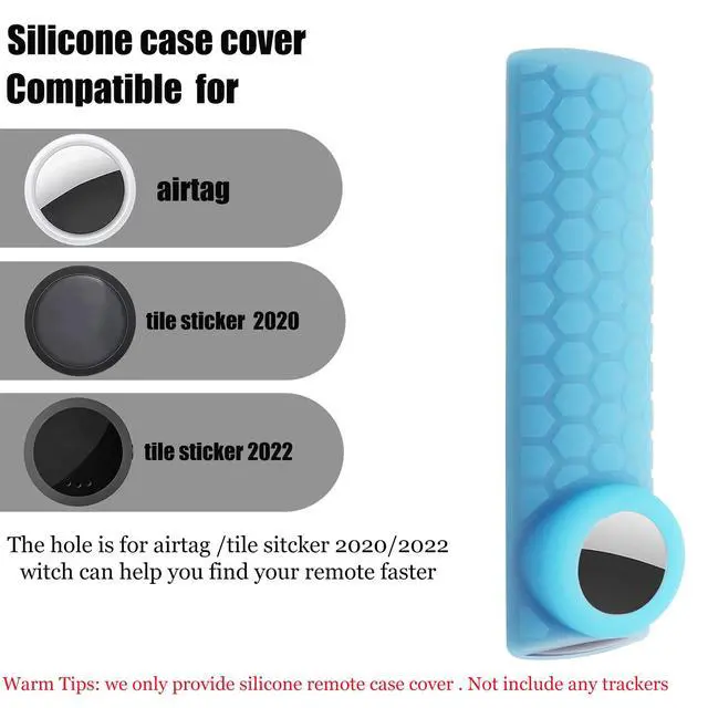 Alt view image 3 of 7 - CT-RC1US-21 Remote Cover with Hole for Airtag and Tile Sticker (Glow in The Dark) Compatible for NS-RCFNA-21 Insignia/Toshiba Fir tv Remote,for TV Omni Series and 4-Series (Glow Blue)
