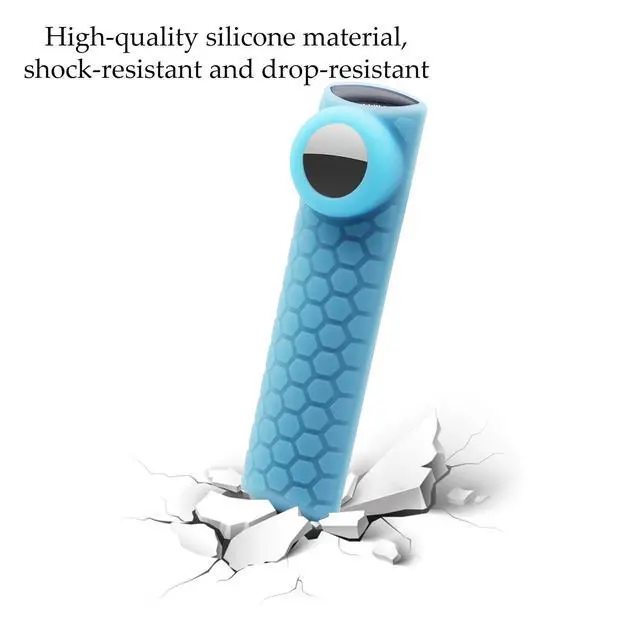 Alt view image 5 of 7 - CT-RC1US-21 Remote Cover with Hole for Airtag and Tile Sticker (Glow in The Dark) Compatible for NS-RCFNA-21 Insignia/Toshiba Fir tv Remote,for TV Omni Series and 4-Series (Glow Blue)
