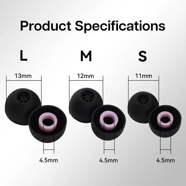 Alt view image 6 of 7 - Kiwi Ears Flex Earbud Tips, Replacement Silicone IEM Tips, 3 Pairs, S/M/L Size, for KZ ZS10 Pro 2, SuperMix 4,Hype4,Orchestra Lite, Cadenza Wired/Wireless EarphonesRandom Colors