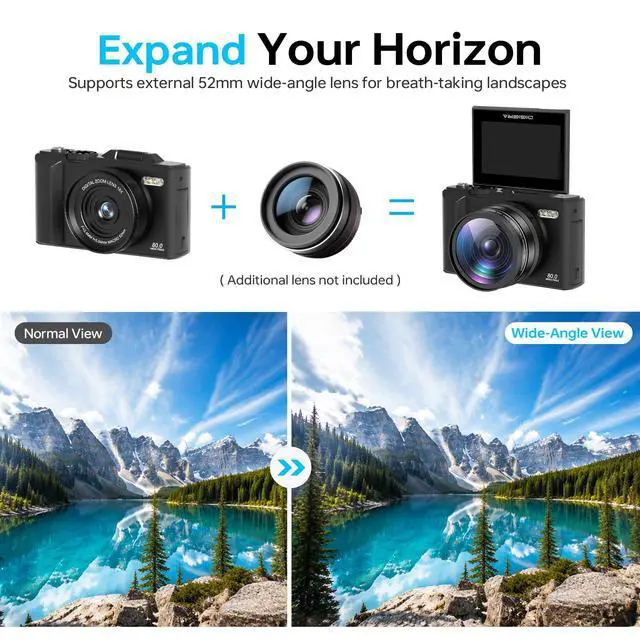 Alt view image 5 of 7 - 5K Digital Camera, 80MP 18X Autofocus Video 3.0" IPS LCD Flip Screen Vlog Camera for YouTube, 32GB SD Card USB 2.0 Detachable Rechargeable Li Battery Anti-Shake Compact Camera for Party Beginner Black