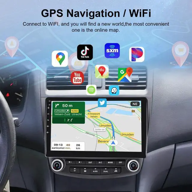 Alt view image 3 of 7 - 4Core 2G+64G Android 15 Car Stereo for Honda Accord 2003-2007, 5G-WiFi Car Radio Wireless Carplay Android Auto 10.1'' Touchscreen GPS Mirror Link Bluetooth FM/RDS SWC Backup Camera Microphone