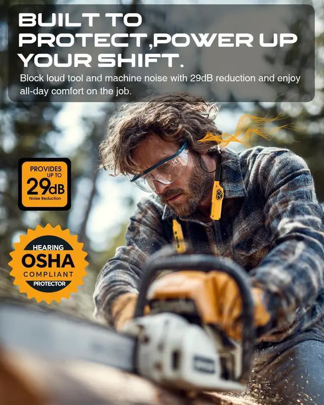 Alt view image 2 of 7 - Neckband Bluetooth Headphones, 2-in-1 Around The Neck Work Headphones-OSHA Approved Earbuds w/Built-in Speakers,ENC,100+Hrs Playtime,4 EQ Modes for Bluetooth Hearing Protection Mowing Safety