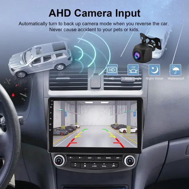 Alt view image 5 of 7 - 4Core 2G+64G Android 15 Car Stereo for Honda Accord 2003-2007, 5G-WiFi Car Radio Wireless Carplay Android Auto 10.1'' Touchscreen GPS Mirror Link Bluetooth FM/RDS SWC Backup Camera Microphone