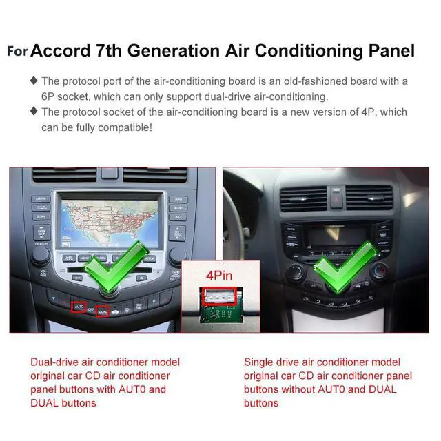 Alt view image 6 of 7 - 4Core 2G+64G Android 15 Car Stereo for Honda Accord 2003-2007, 5G-WiFi Car Radio Wireless Carplay Android Auto 10.1'' Touchscreen GPS Mirror Link Bluetooth FM/RDS SWC Backup Camera Microphone