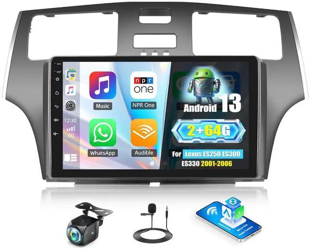 Main image of Android Car Stereo for Lexus ES250 ES300 ES330 2001-2006 with Carplay Android Auto Mirror Link 9 inch Touchscreen with GPS Navigation WiFi 26UI Bluetooth FM Backup Camera