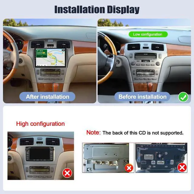 Alt view image 2 of 7 - Android Car Stereo for Lexus ES250 ES300 ES330 2001-2006 with Carplay Android Auto Mirror Link 9 inch Touchscreen with GPS Navigation WiFi 26UI Bluetooth FM Backup Camera