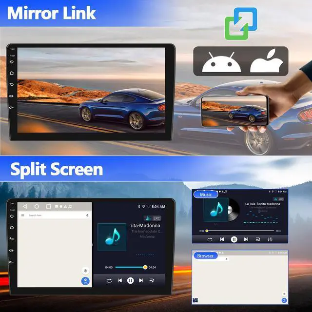 Alt view image 7 of 7 - Android Car Stereo for Lexus ES250 ES300 ES330 2001-2006 with Carplay Android Auto Mirror Link 9 inch Touchscreen with GPS Navigation WiFi 26UI Bluetooth FM Backup Camera