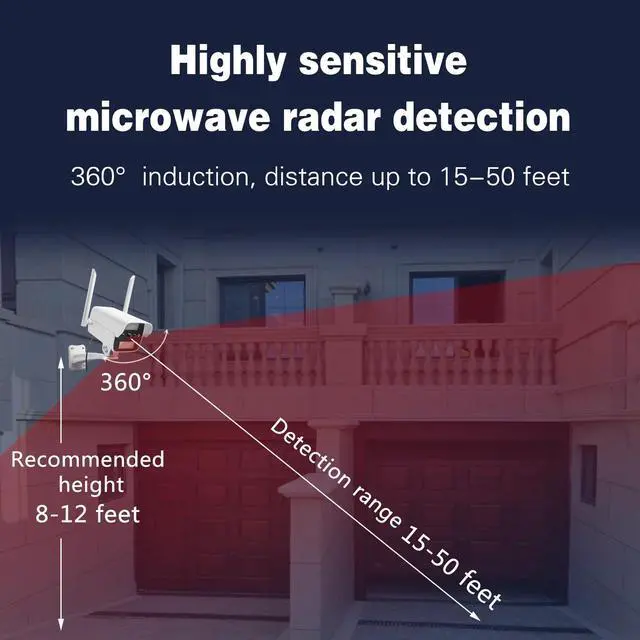 Alt view image 3 of 6 - Solar Fake Security Camera with Motion Sensor Light&Audio& Sound&Doorbell for Outdoor, Decoy Simulated Dummy Surveillance Cameras for Outside, IP54, Warning Sticker Included (Solar+Battery)