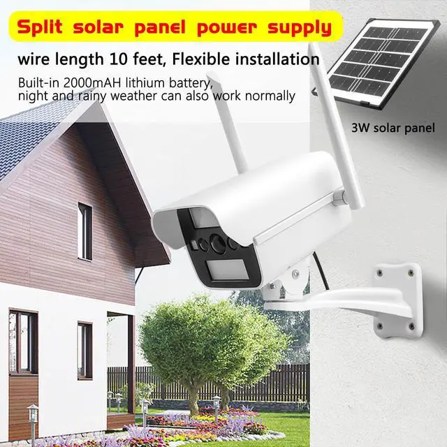 Alt view image 4 of 6 - Solar Fake Security Camera with Motion Sensor Light&Audio& Sound&Doorbell for Outdoor, Decoy Simulated Dummy Surveillance Cameras for Outside, IP54, Warning Sticker Included (Solar+Battery)