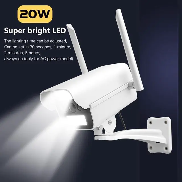Alt view image 6 of 6 - Solar Fake Security Camera with Motion Sensor Light&Audio& Sound&Doorbell for Outdoor, Decoy Simulated Dummy Surveillance Cameras for Outside, IP54, Warning Sticker Included (Solar+Battery)