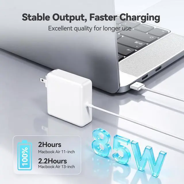 Alt view image 2 of 7 - MacBook Pro Charger - 85W Replacement AC 85W T-Type Interface Power Adapter Mag 2. Laptop Charger, Compatible with MacBook Pro and MacBook Pro 13-inch - 15-inch (2012-2017 Models)