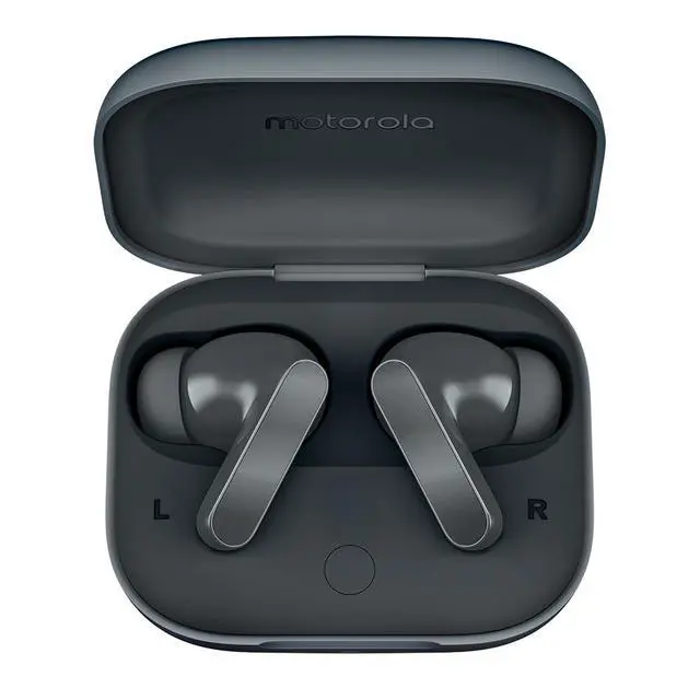 Alt view image 5 of 7 - Moto Buds Bass XT2443-1 Dynamic ANC, Triple Microphone Array, Bluetooth 5.3, IP54 Water & Dust Resistant, Dolby Atmos Audio (Pantone Dark Shadow)
