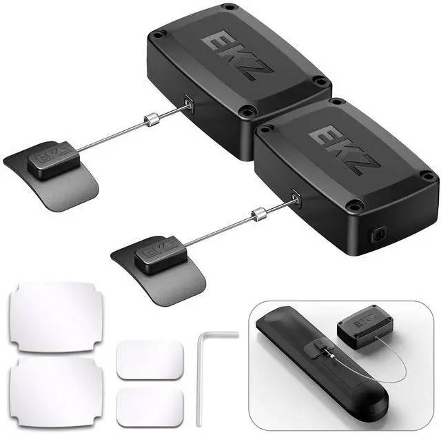 Main image of 10ft Auto-Locking Retractable Cable Lock for Remotes, Game Controllers, Tablets Anti-Loss Tether with Adhesive Base & Adjustable Locking Leash Length Clasp for Home, Office, Showroom 2 Pack