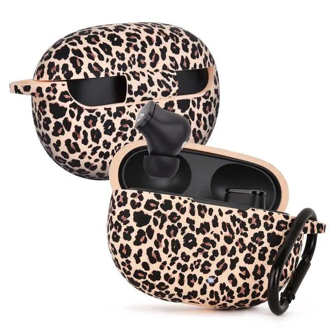 Alt view image 2 of 7 - Case for Beats Studio Buds/Beats Studio Buds Plus Case Cover 2021/2023 Silicone Floral Printed Protective Beats Studio Buds Earbuds Headphones Case Cover Skin with Keychain (Khaki/Leopard)