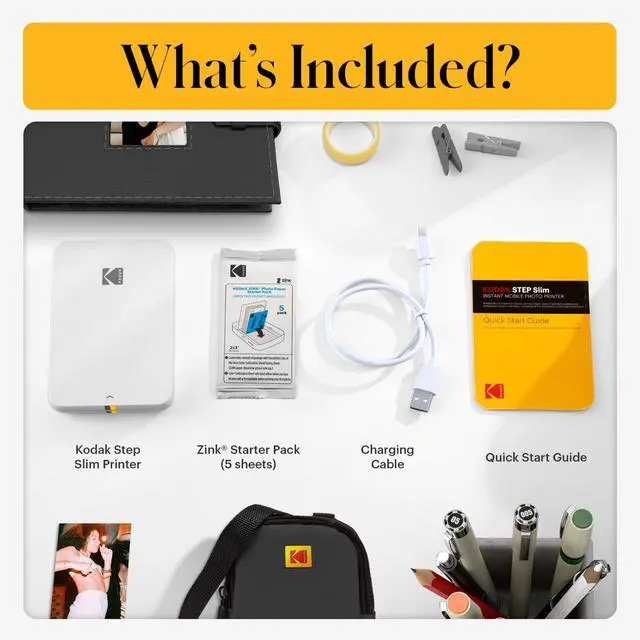 Alt view image 4 of 7 - Step Slim Instant Smartphone Photo Printer - Portable Sleek Color Wireless Mobile Printer - Zink 2x3 Sticky-Back Photos - Print from iOS & Android Devices with Bluetooth w/the Fun App - White