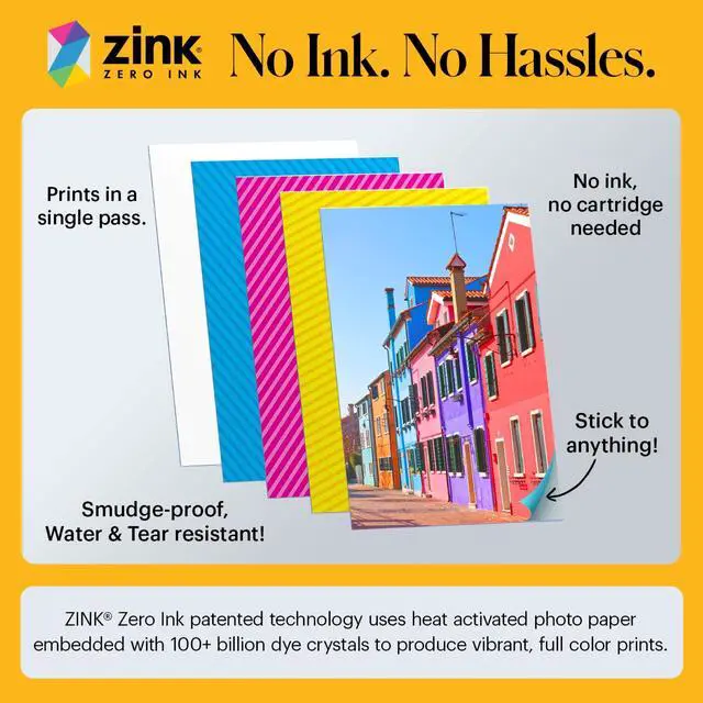 Alt view image 6 of 7 - Step Slim Instant Smartphone Photo Printer - Portable Sleek Color Wireless Mobile Printer - Zink 2x3 Sticky-Back Photos - Print from iOS & Android Devices with Bluetooth w/the Fun App - White
