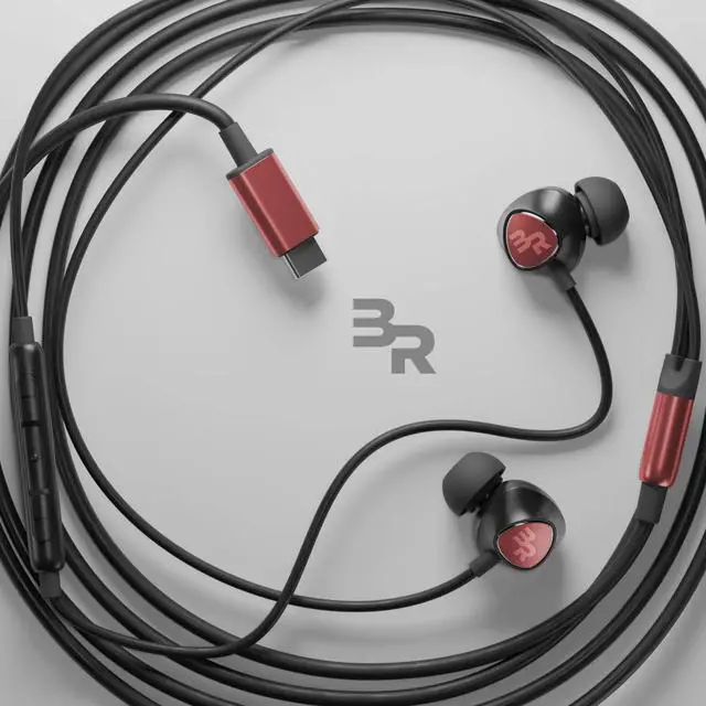 Alt view image 5 of 6 - Thore USB Type C Earbuds | in Ear Wired Headphones with Microphone Remote | for S21 / S22 / S23 / S24 / S25 Ultra, Pixel 4/5 XL/6/6a/7/8 Pro, iPad Pro - Red