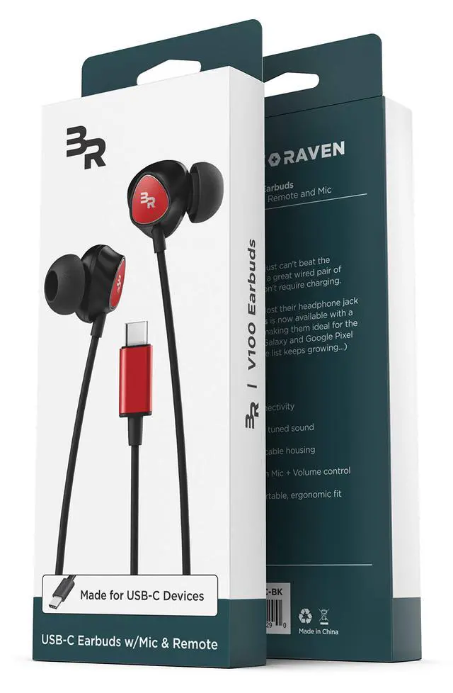 Alt view image 6 of 6 - Thore USB Type C Earbuds | in Ear Wired Headphones with Microphone Remote | for S21 / S22 / S23 / S24 / S25 Ultra, Pixel 4/5 XL/6/6a/7/8 Pro, iPad Pro - Red